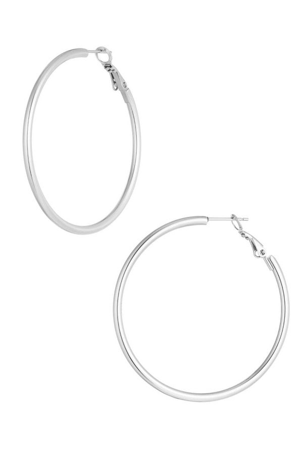 Oorbellen hoops 5cm - Zilver