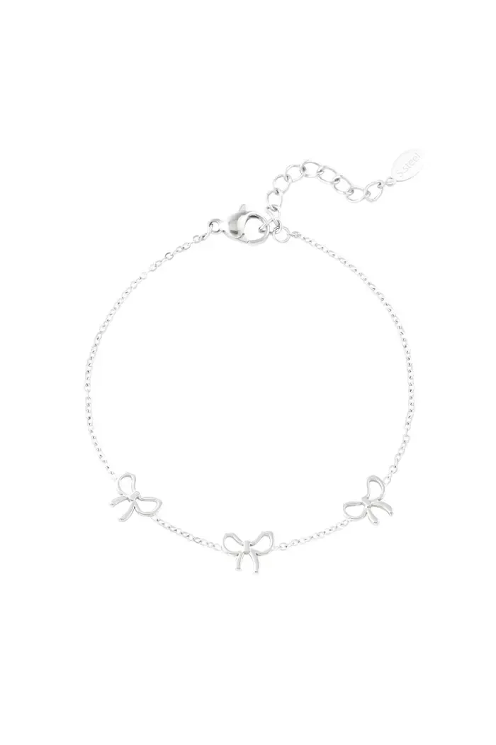 Armband trio bow - Zilver