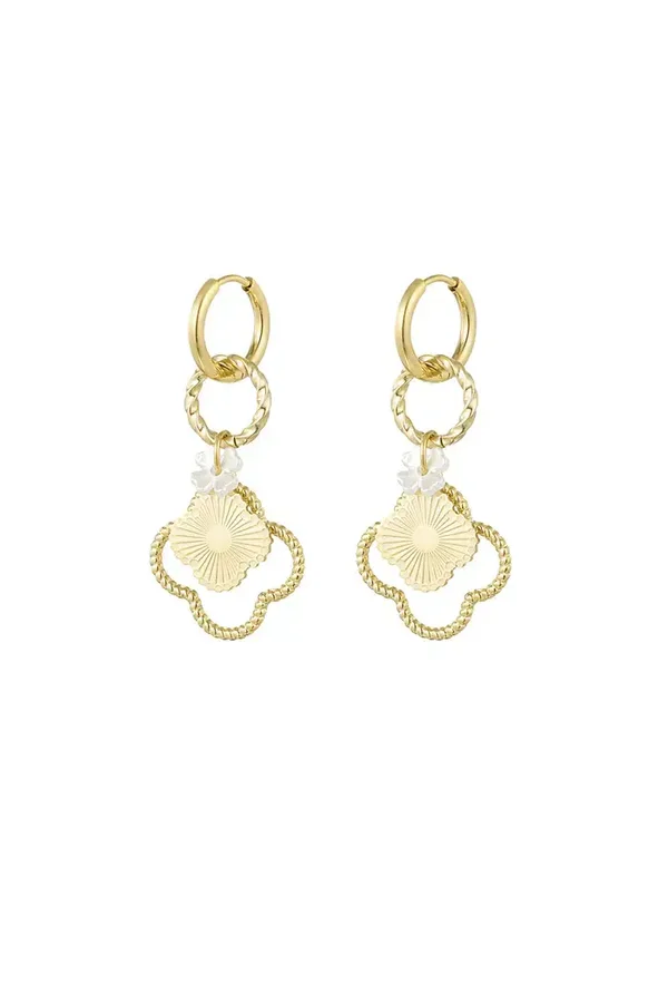 Oorbellen klaver - Goud