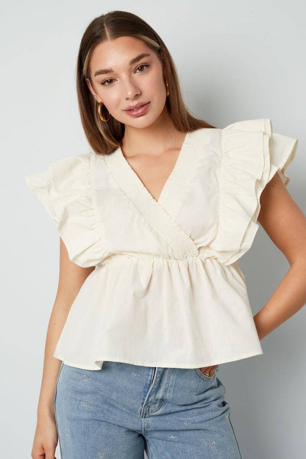TOP RUFFLED OFF-WHITE - S - M - L