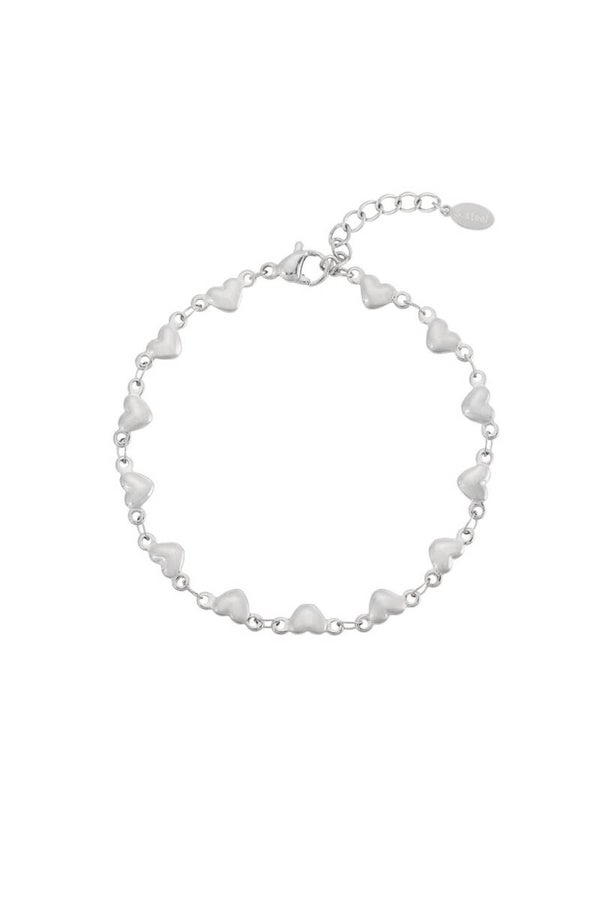 Armband multi hearts - Zilver