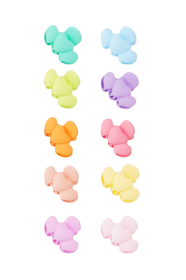 MINI HAARCLIPJES HARTJES MIXED COLOURS 2,5CM - SET VAN 5 STUKS