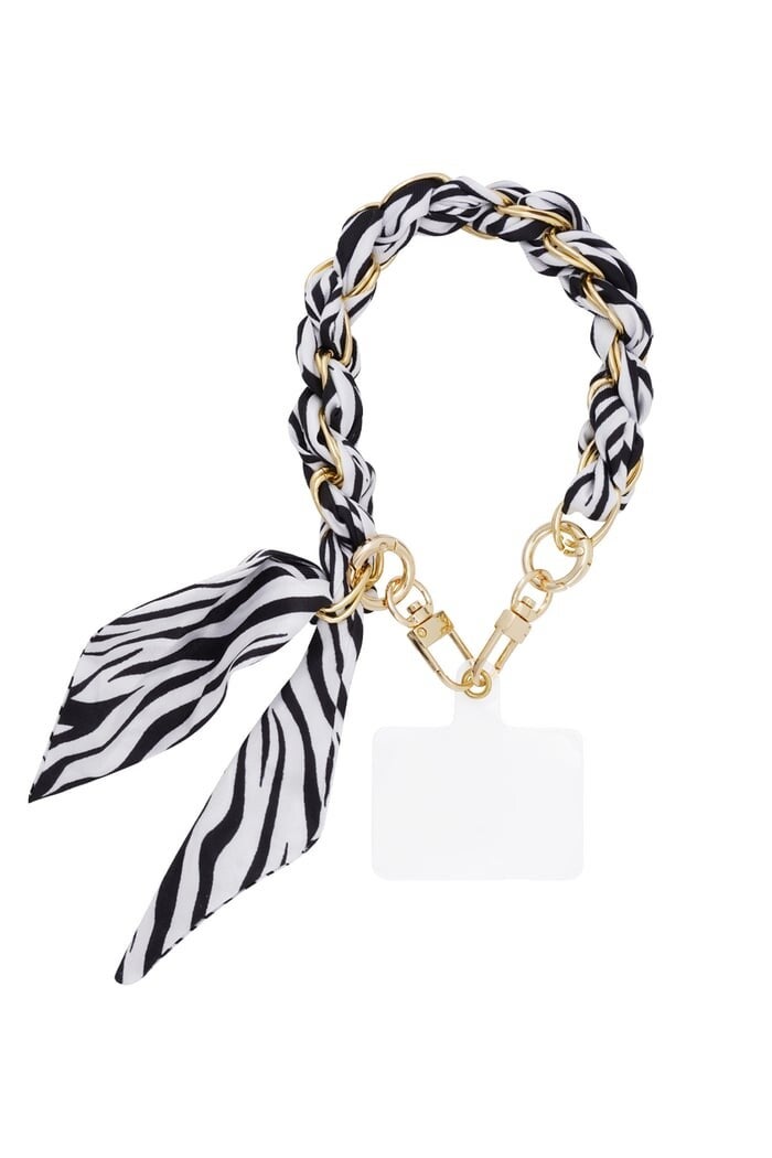 Telefoonkoord zebrapint - Zwart/wit