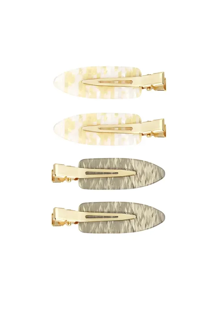 Haarclips - Beige/goud