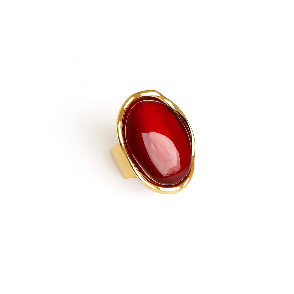 Ring big stone - Burgundy