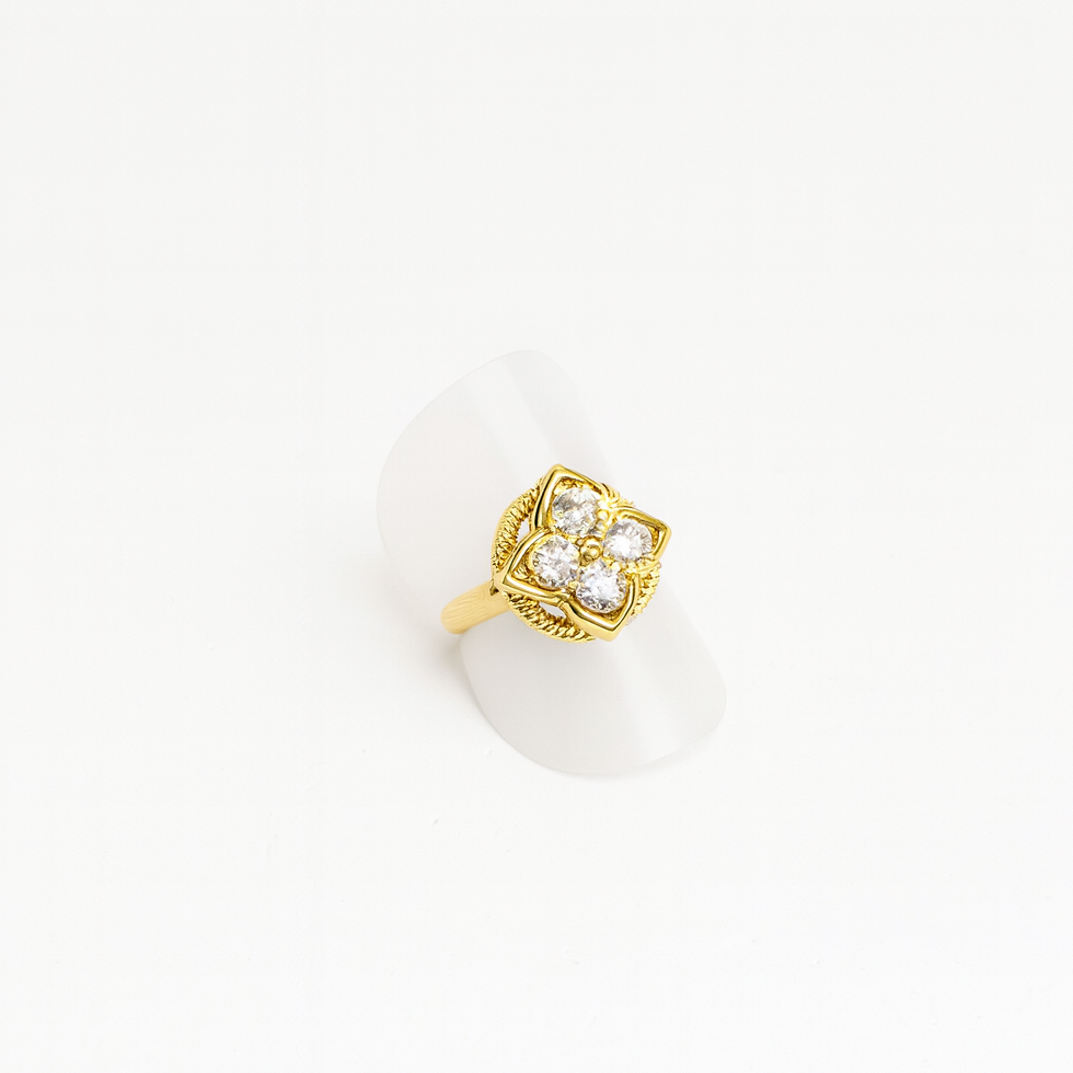 Spinning ring clover - Goud