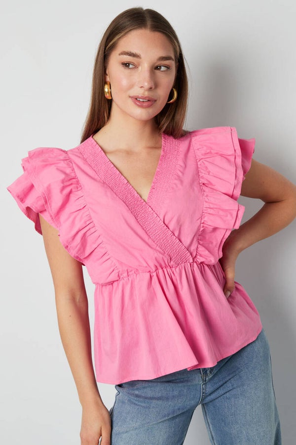 TOP RUFFLED ROZE - S - M - L