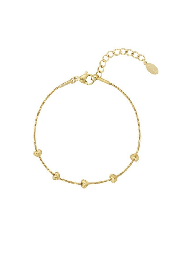Armband cute hearts - Goud