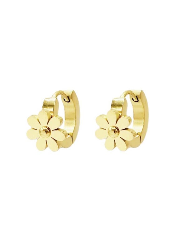 Oorbellen little flower daisy - Goud