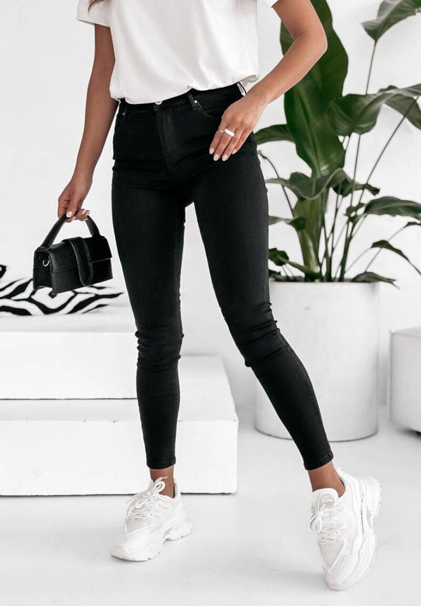 Jeans skinny low waisted ankle - zwart