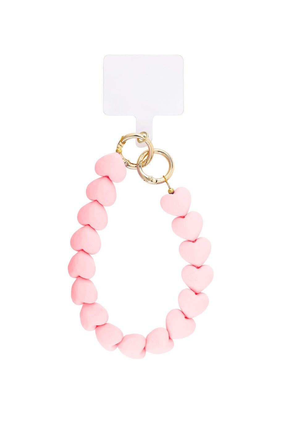 Telefoonkoord mat hart - Lichtroze / roze