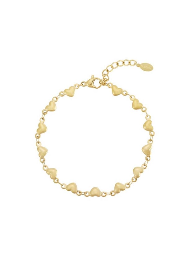 Armband multi hearts - Goud