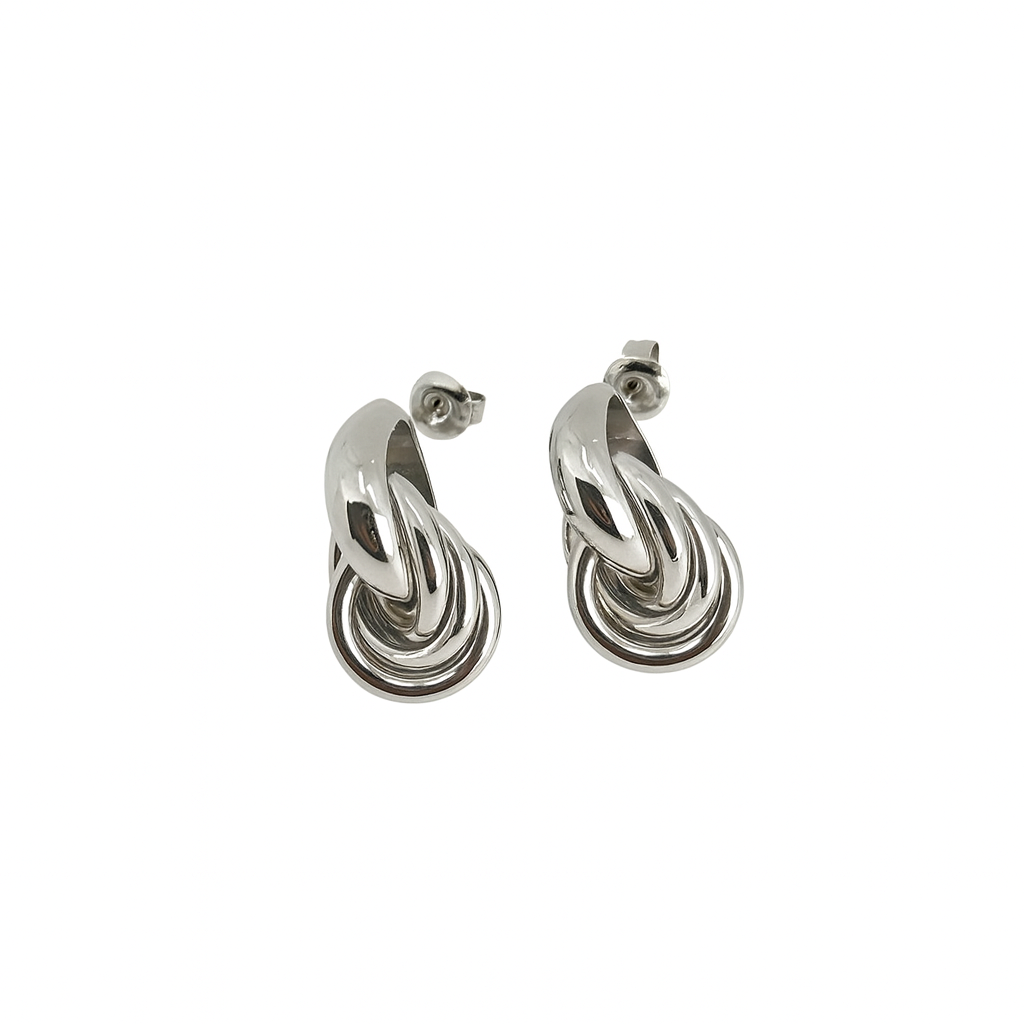 Oorbellen twisted - Zilver