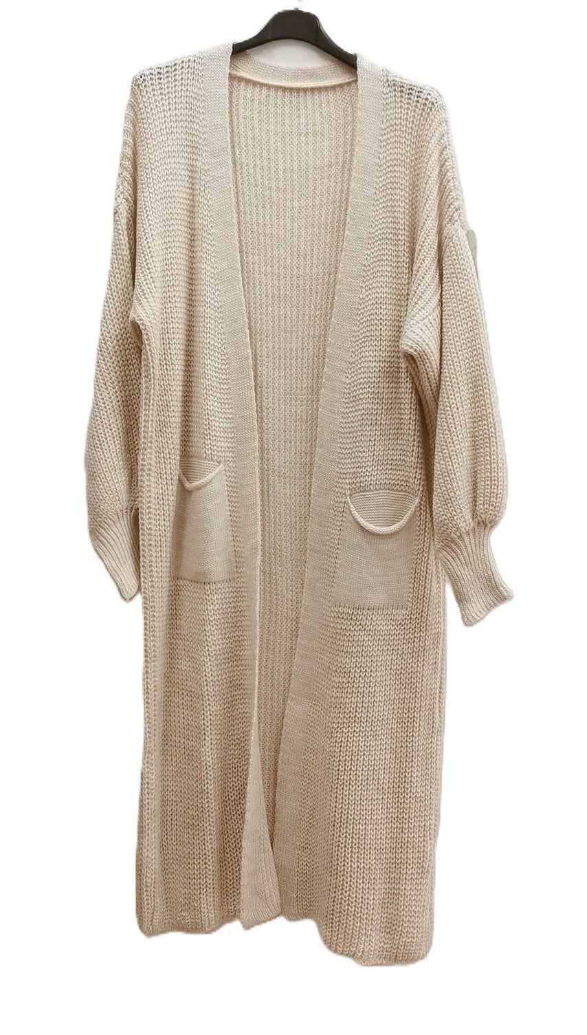 Lange knitted cardigan met zakken - 4 kleuren