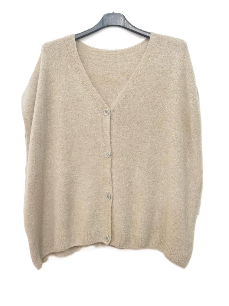 Oversized sleeveless cardigan - Beige