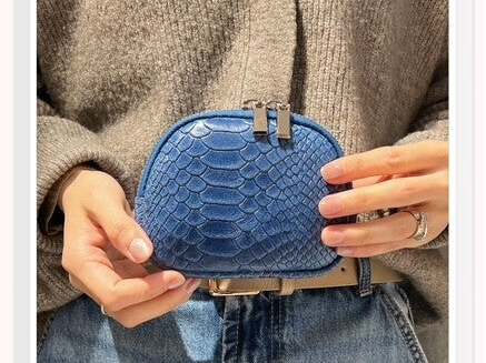 Lederen portemonnee - Blauw