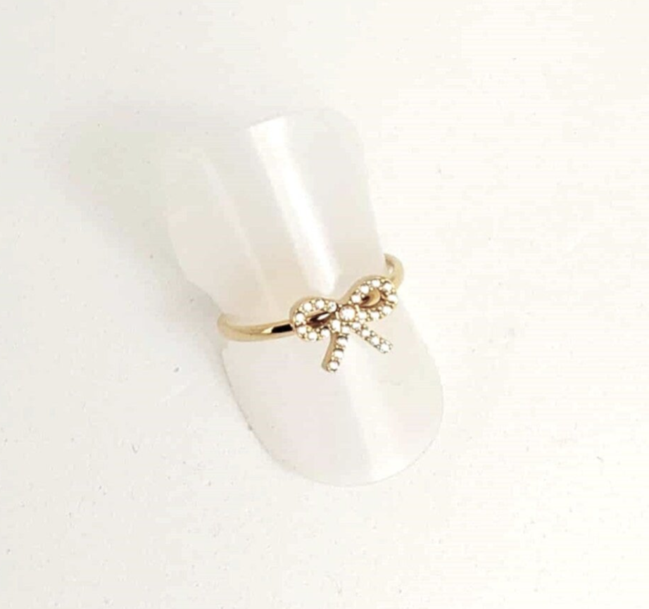 Ring strikje strass - Goud