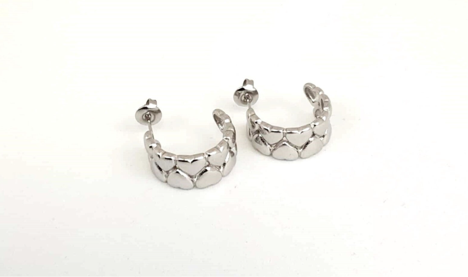 Oorbellen hartjes - Zilver