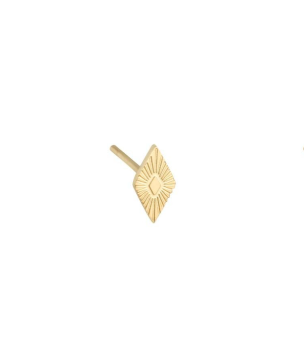 Oorbel stud diamond shape - Goud