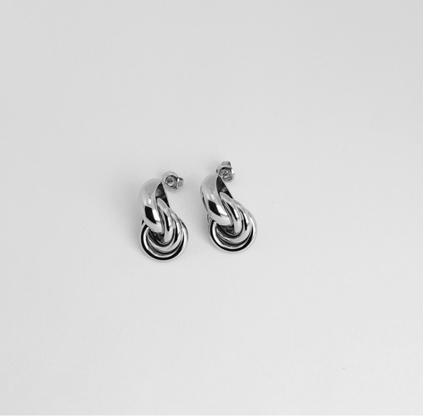 Oorbellen twisted - Zilver