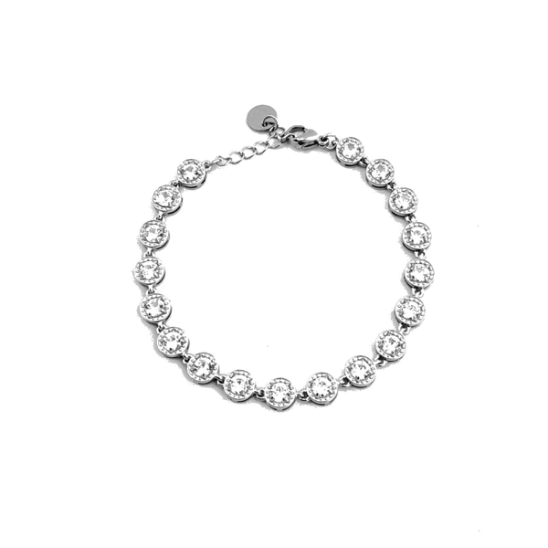 Armband glamour strass - Zilver