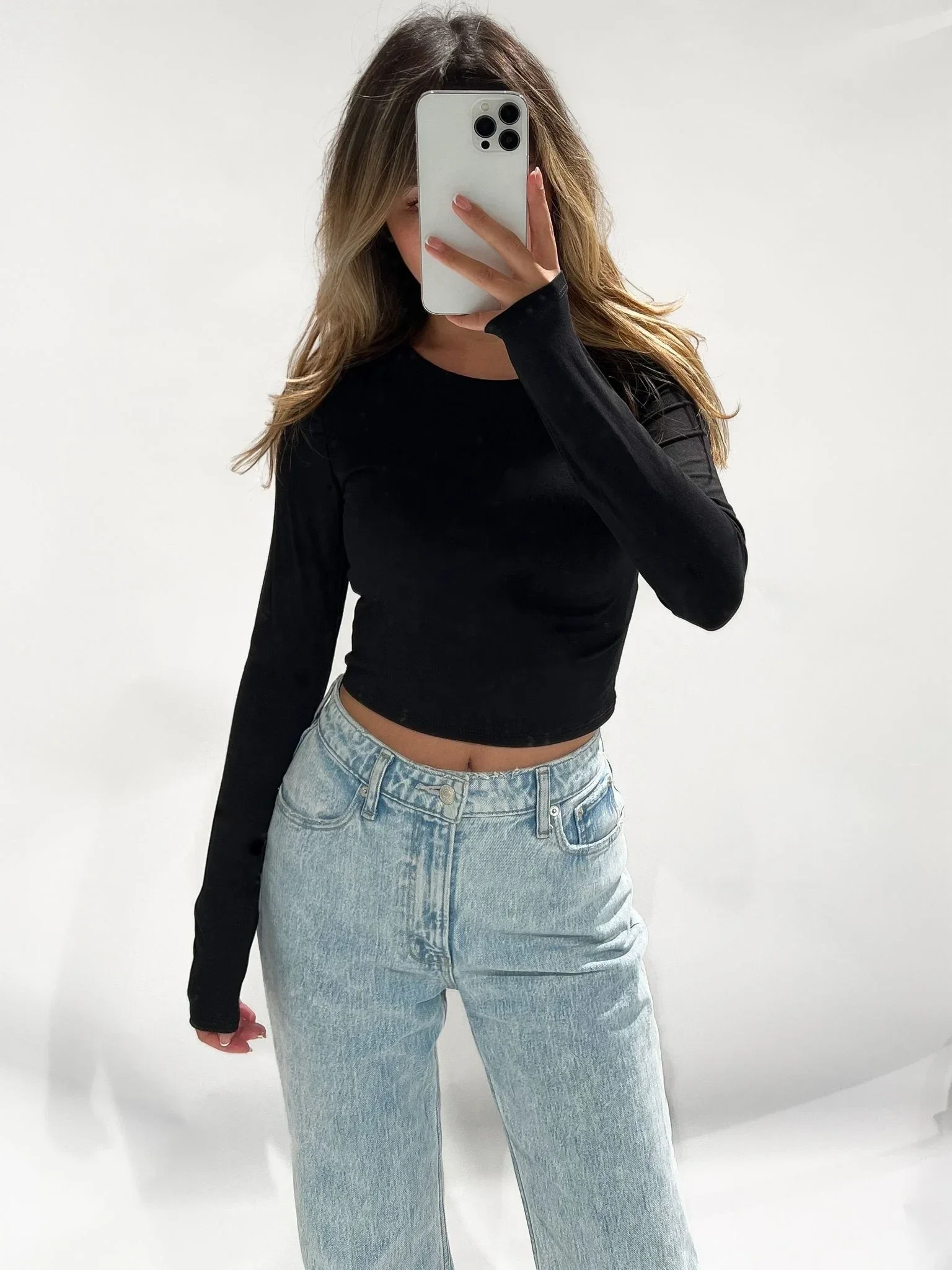Leela crop top - zwart
