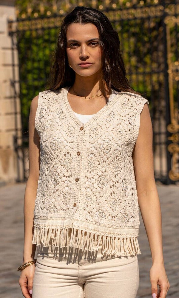 Crochet top - Ecru