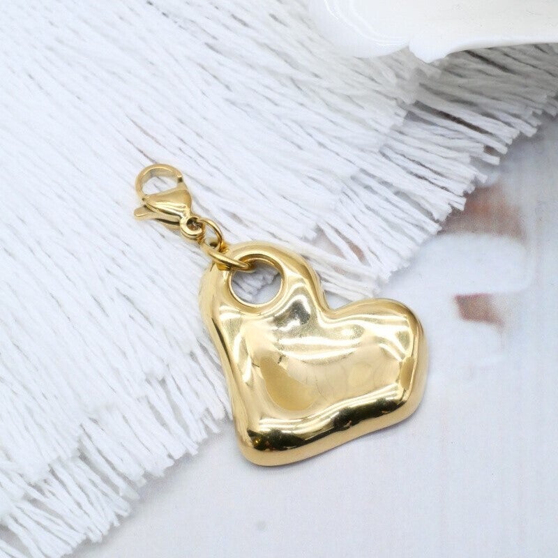 Bedel plat groot hart - Goud