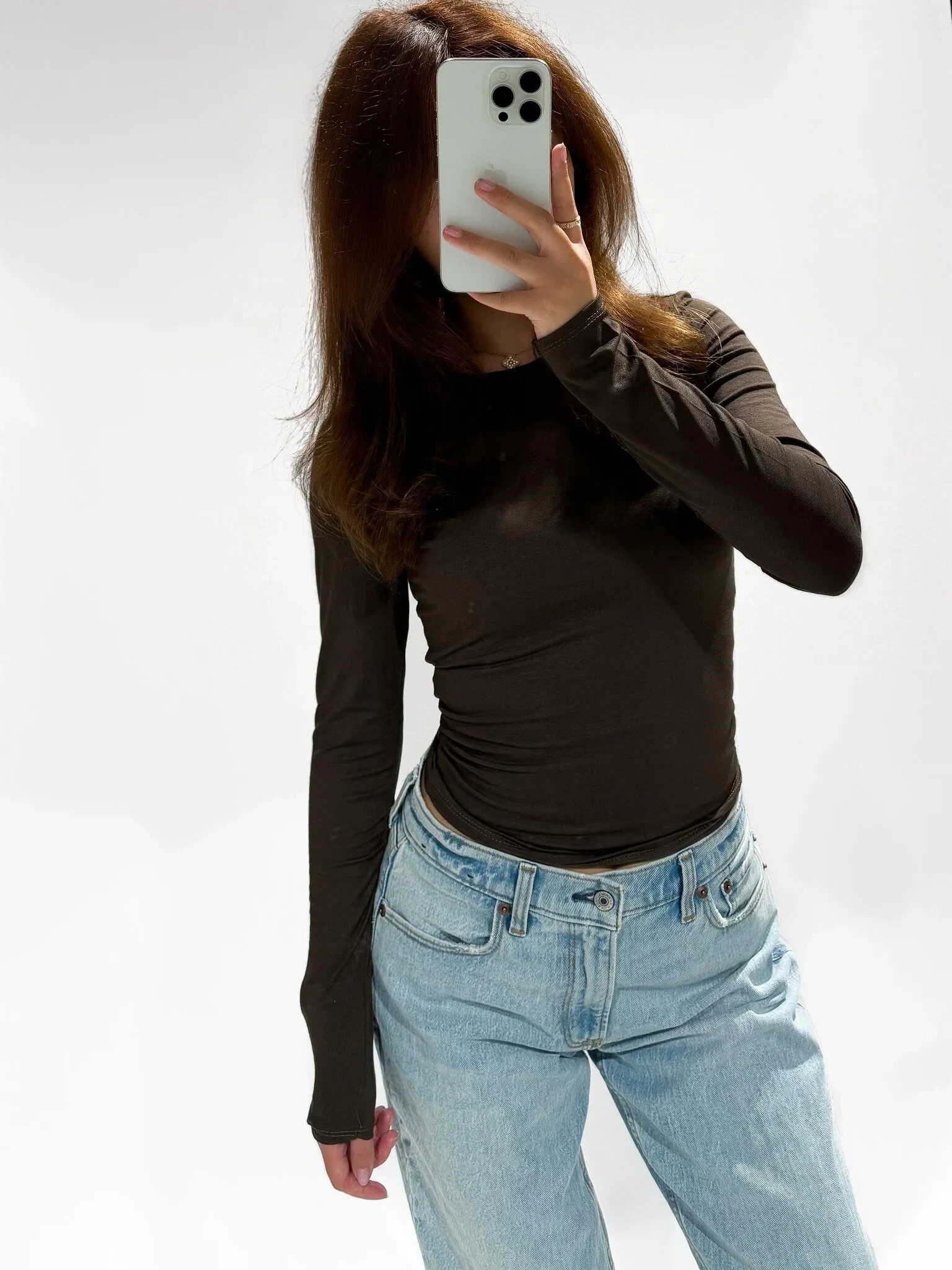 Zia top / longsleeve - Donkerbruin