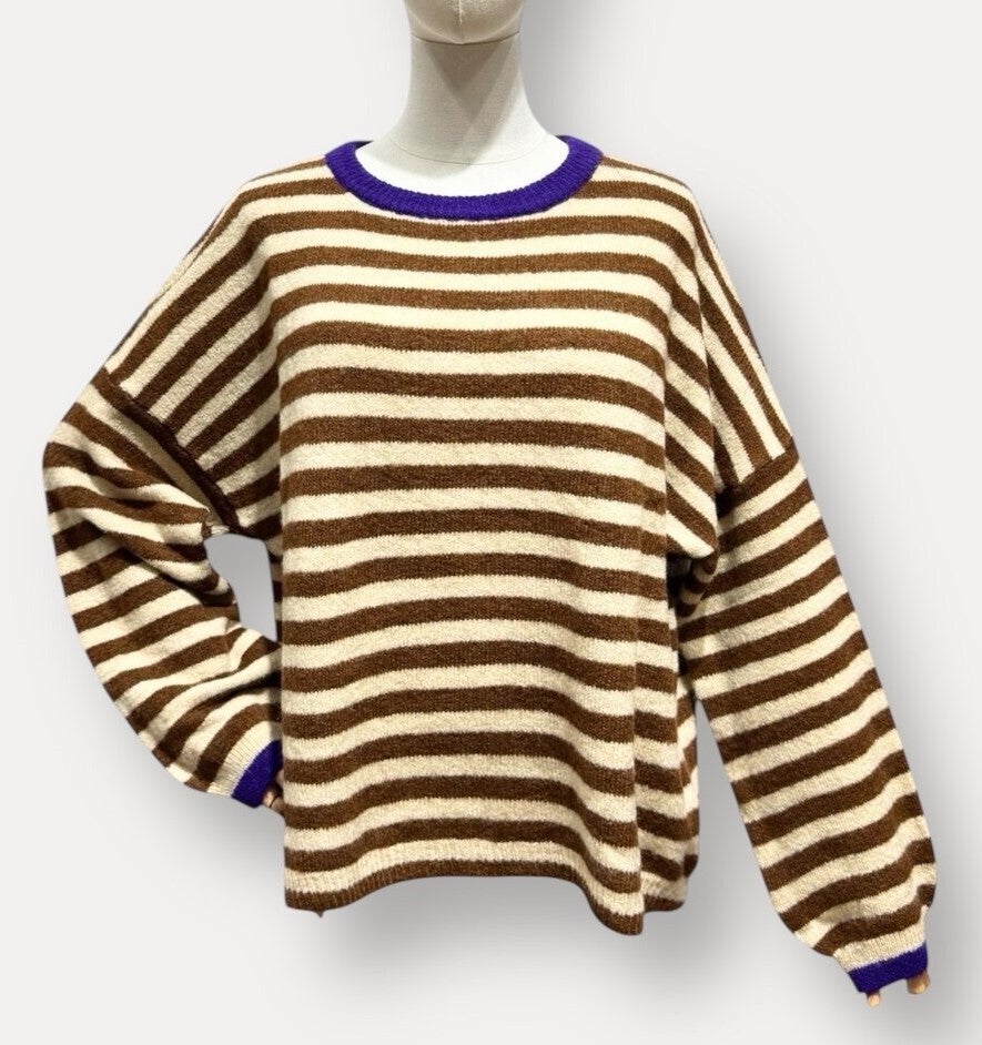 Striped sweater - Chocolat