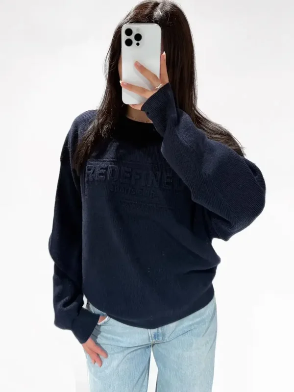 Redefined ribbed sweater - Navy