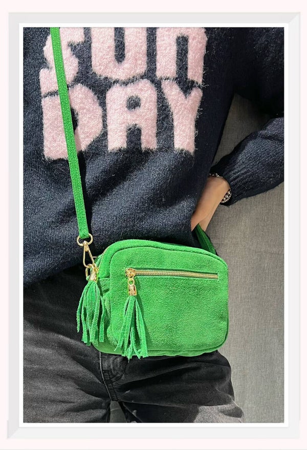 Suede handtas - Groen