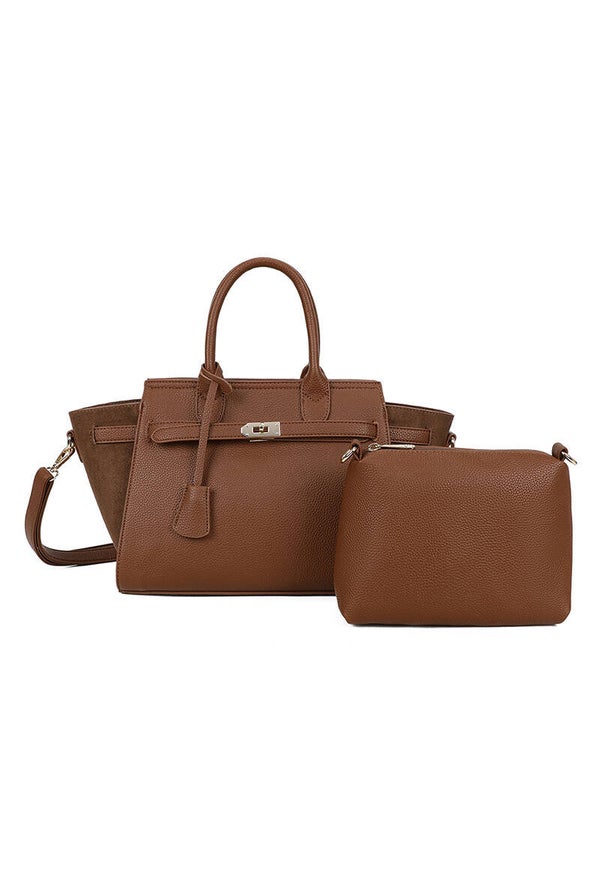 Handtas met pouch  - Bruin