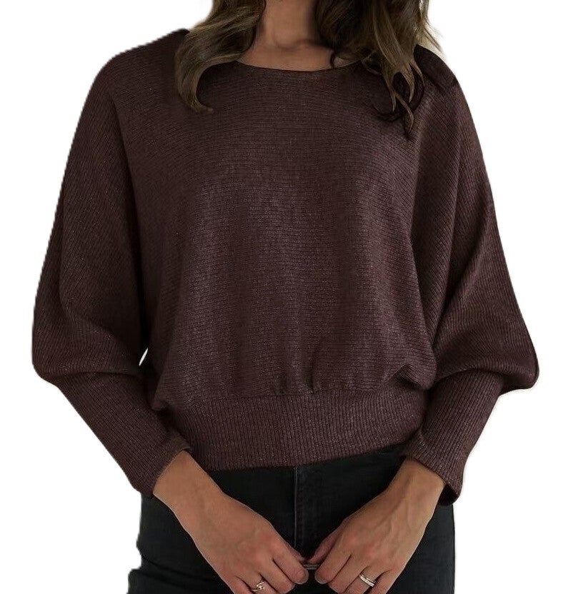 Fijne trui met vlindermouwen en lurex - 4 kleuren