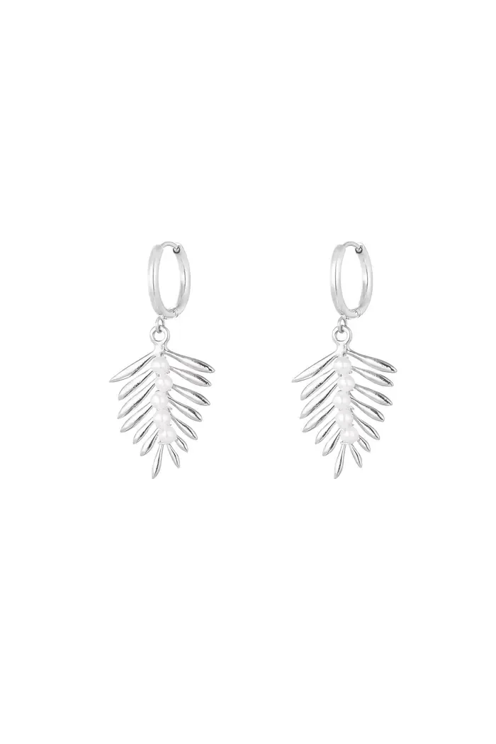 Oorbellen varen en parels - Zilver