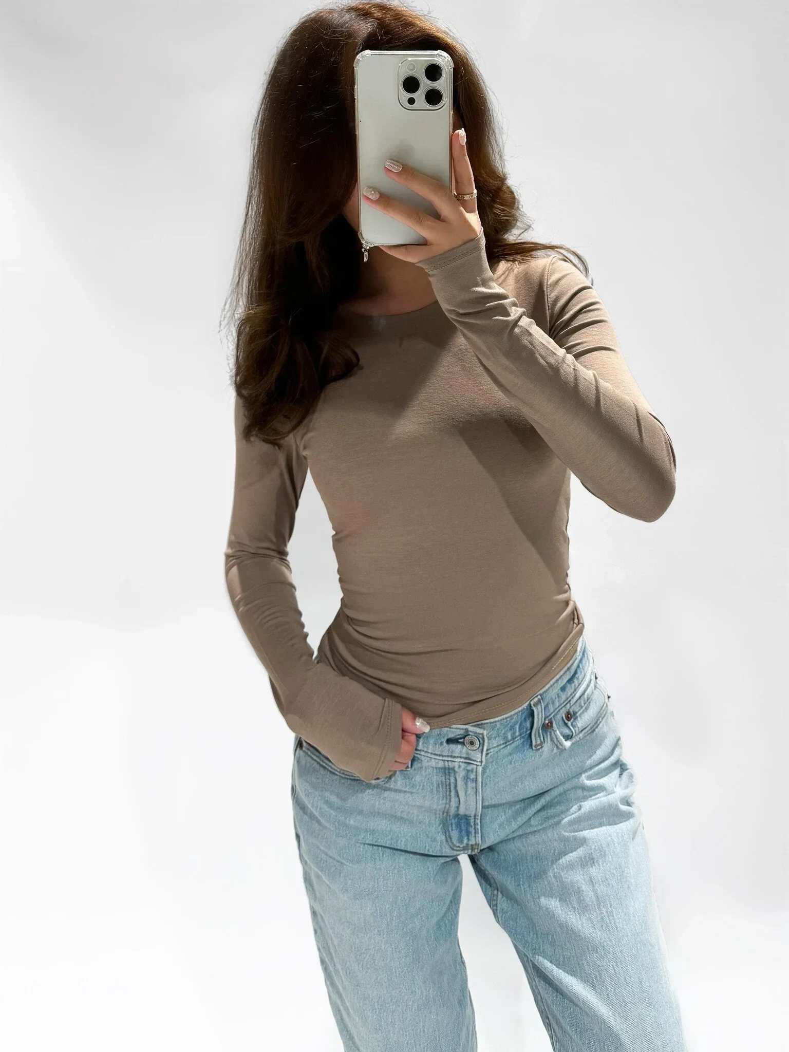 Zia top / longsleeve - Taupe