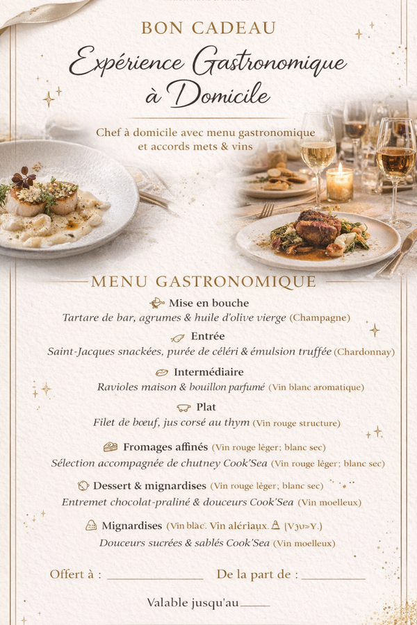 Bon cadeau – Expérience Cook’Sea