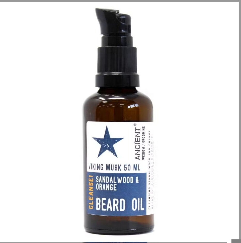 50ml d'huile à barbe - musc viking - nettoie !