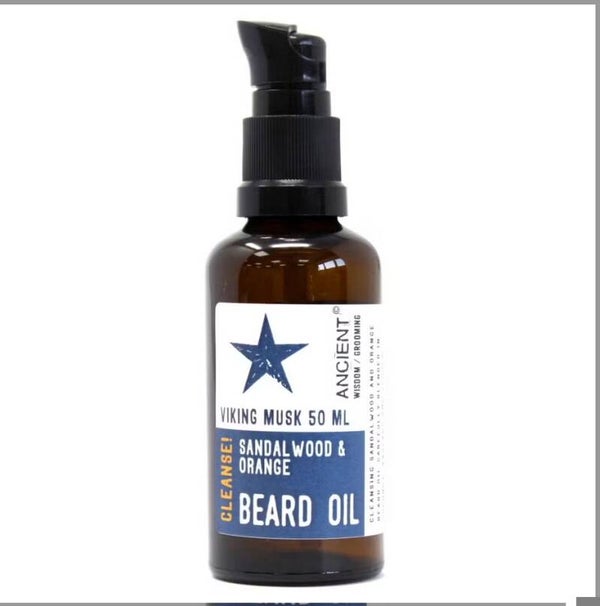 50ml d'huile à barbe - musc viking - nettoie !