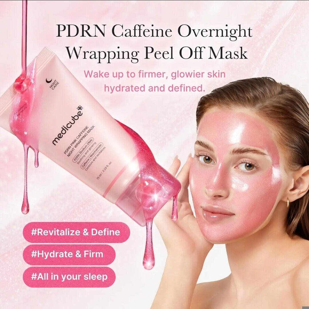 medicube Masque Peel-Off Nuit PDRN Caféine | Hydratation, peau de verre, soin de coréen