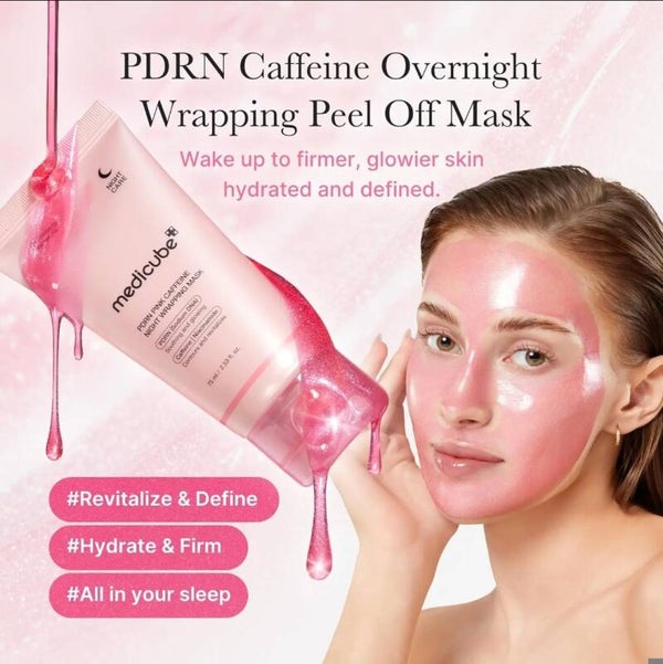 medicube Masque Peel-Off Nuit PDRN Caféine | Hydratation, peau de verre, soin de coréen