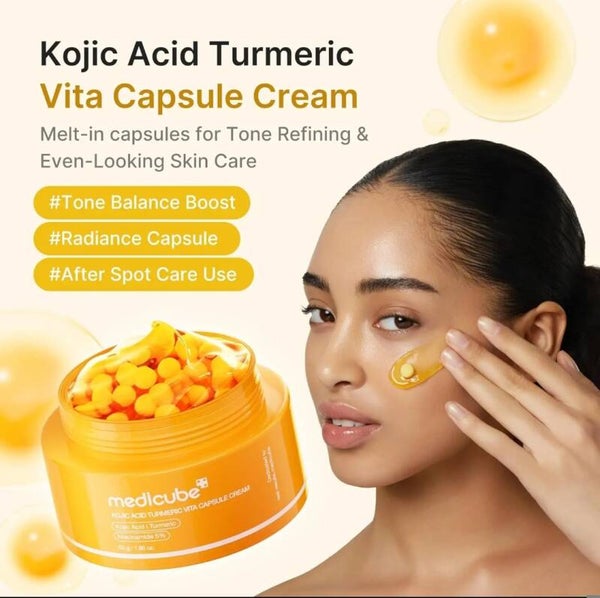 Creme visage l'Acide kojique et au curcuma pour teint inégal