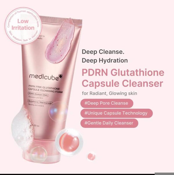 Nettoyante visage quotidien PDRN Rose glutamine en capsules