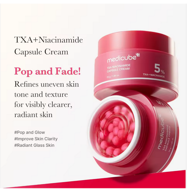 Crème en capsules Medicube TXA+Niacinamide, hydratant double éclat, idéal à utiliser après les soins ciblés, 99% d'acide pur, soin coréen pour la peau