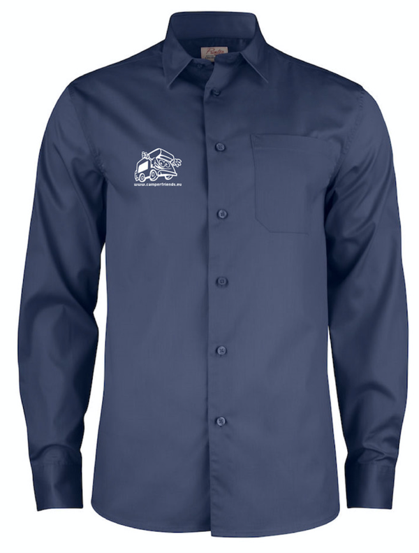 Heren hemd met logo camperfriends