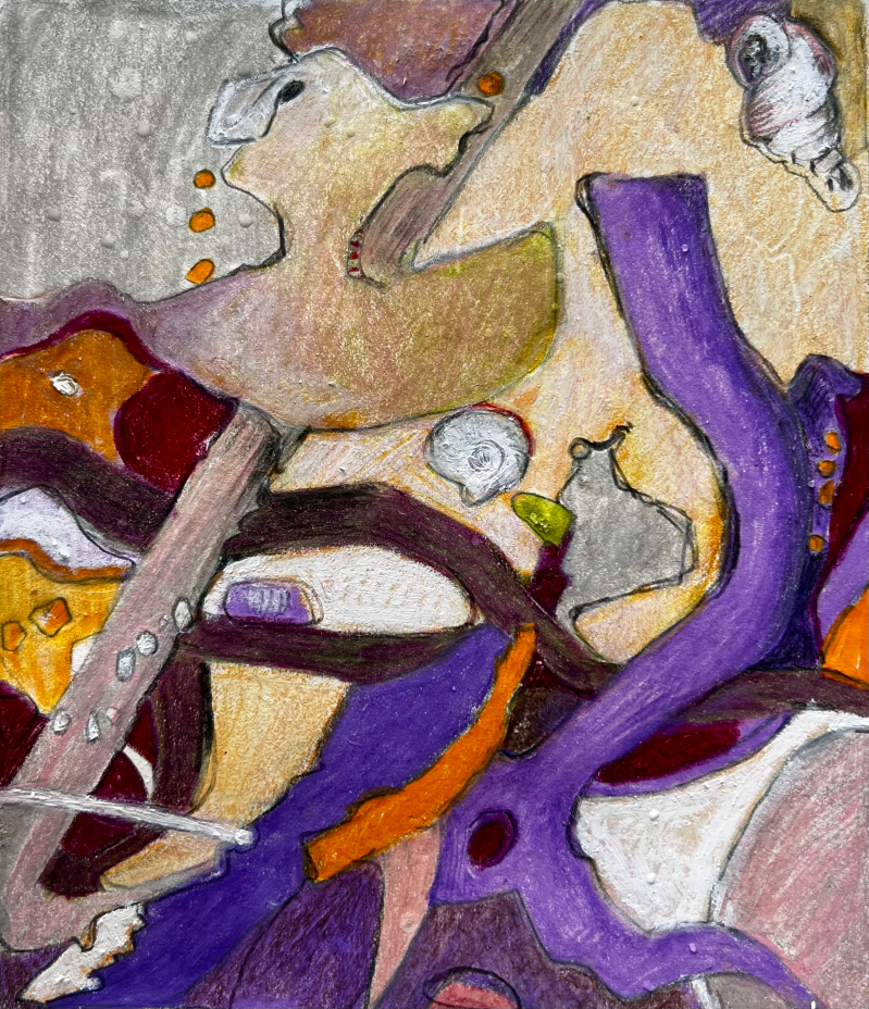 Buntstifte auf Papier, 17x14 cm