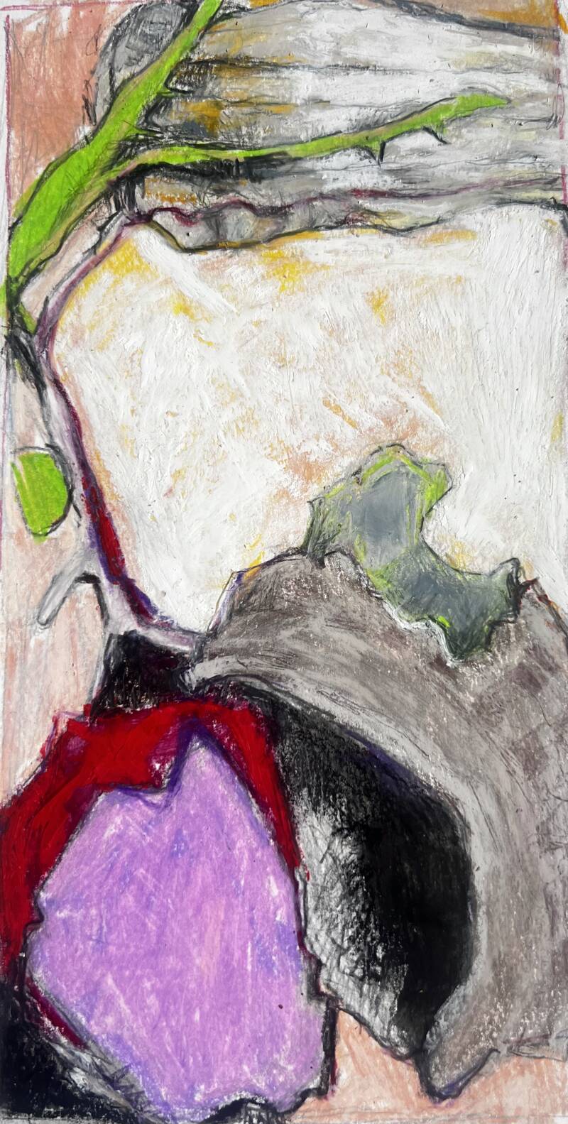 Buntstifte und Ölkreiden auf Papier  11,5x22cm