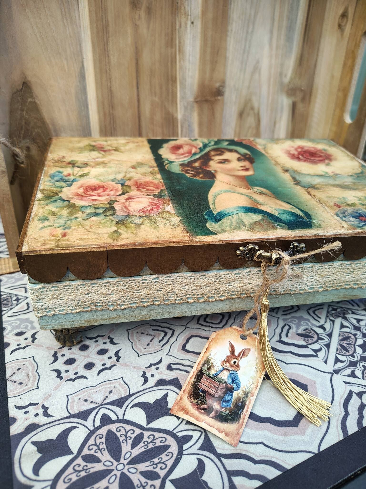 Victorian lady on a box