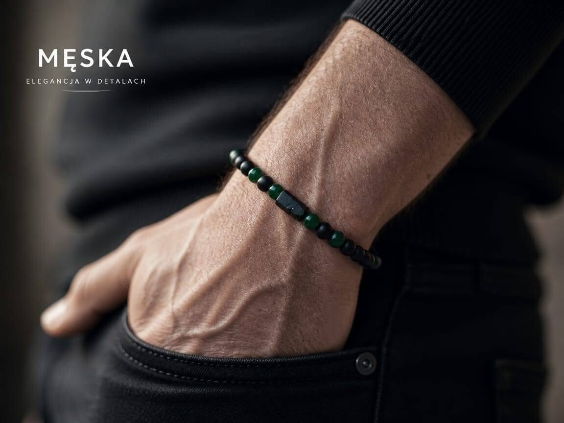 🖤💙✨ Męska bransoletka – siła, równowaga i styl ✨💙🖤