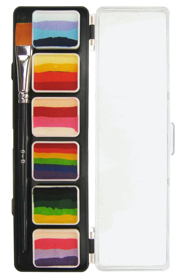 PXP Rainbow in the Sky 6 x 6 g splitcake palet with a brush